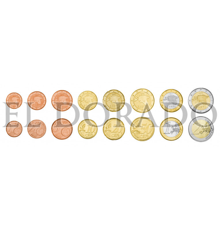Estonia 1, 2, 5, 10, 20, 50 Cents, 1, 2 Euros 2011-2020 KM 61, 62, 63, 64, 65, 66, 67, 68